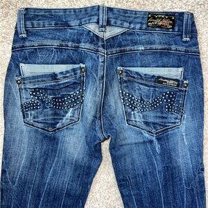RARE Vintage VTG Y2K Rerock Express Low Rise Skinny Jeans Britney Paris 23 24 00
